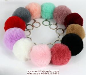 Tüylü Ponpon Anahtarlık Tüylü Ponpon Anahtarlık