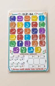 Ahşap kaplamalı yapboz usulü  Elifba tablosu