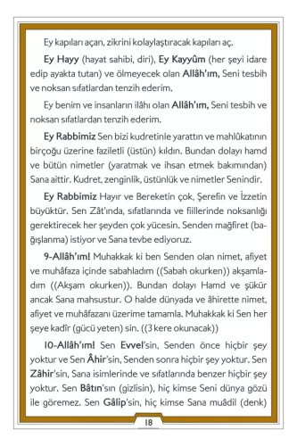 Evradı Behaiyye Arapça Türkçe Çanta Boy Ciltli Şahı Nakşibendi | Muham