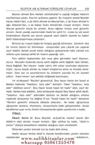Selefilik Adı Altındaki Görüşlere Ehli Sünnetin Cevapları Seyyid Ali H