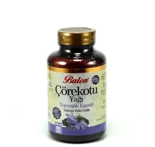 Balen Çörekotu Yağı Kapsülü 1380 mg 80 Kapsül Ahmet Mahmut Ünlü