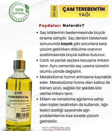 Bitkisel %100 Doğal Çam Terebentin Yağı Bitkisel Yağlar 100 ml