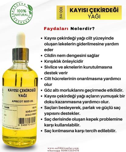 Bitkisel %100 Doğal Kayısı Çekirdeği Yağı Bitkisel Yağlar 100 ml-!!!!Ü