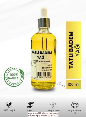 Bitkisel %100 Doğal Tatlı Badem Yağı Bitkisel Yağlar 100 ml--!!!!ÜCRETSİZ KARGO OLDUĞU İÇİN PTT KARGO İLE GÖNDERİM SAĞLANIYOR!!!!