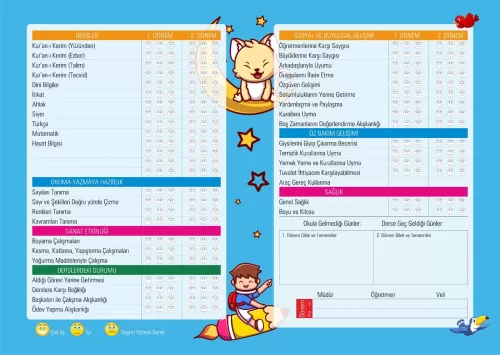 Okul Öncesi Başarı Belgesi - Anaokulu Karnesi