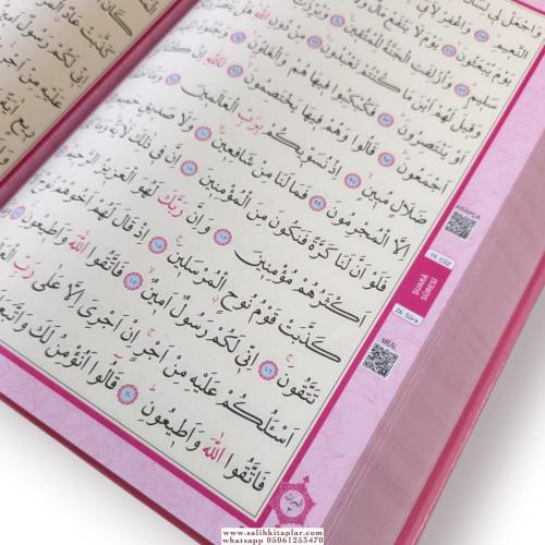 Orta Boy Kuranı Kerim Pembe Renkli Hattat Hafız Osman