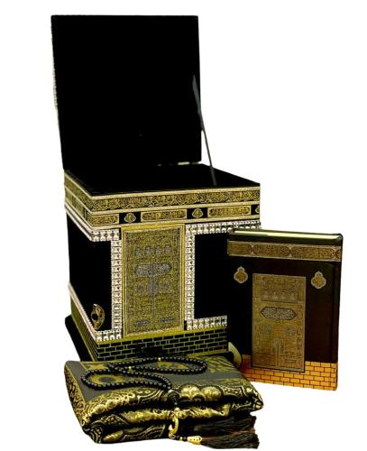 Kabe Motifli Ahsap Kutulu Maket Kuran-i Kerim (Hafiz Boy)