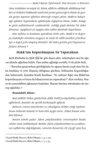 Ruhul Beyan Tefsirindeki Tüm Kıssalar ve Hisseleri İsmail Hakkı Bursev