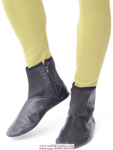 Fermuarlı Deri Termo Siyah Mest