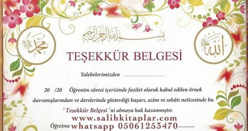 Teşekkür Belgesi