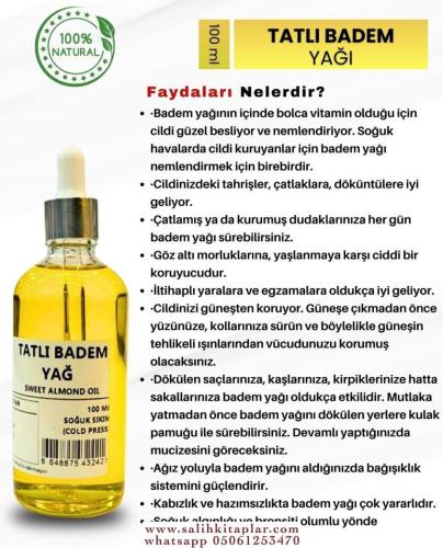 Bitkisel %100 Doğal Tatlı Badem Yağı Bitkisel Yağlar 100 ml-!!!!ÜCRETS