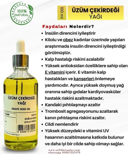 Bitkisel %100 Doğal Üzüm Çekirdeği Yağı Bitkisel Yağlar 100 ml-!!!!ÜCR